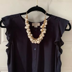 Pearl Cluster Statement Necklace